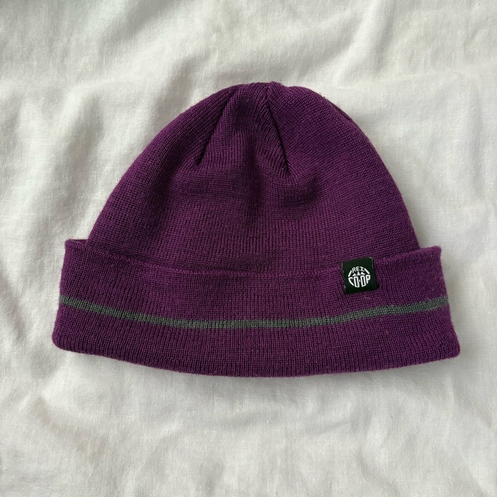REI co-op Wool Beanie hat purple wool blend